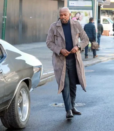 Samuel Jackson John Shaft Grey Long Coat