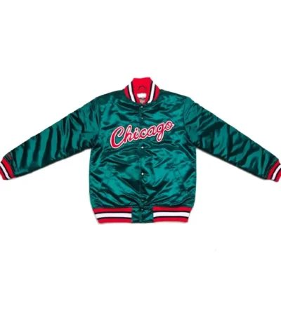 Satin Chicago Bulls Green Jacket