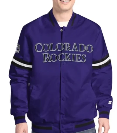 Scout Colorado Rockies Satin Varsity Jacket