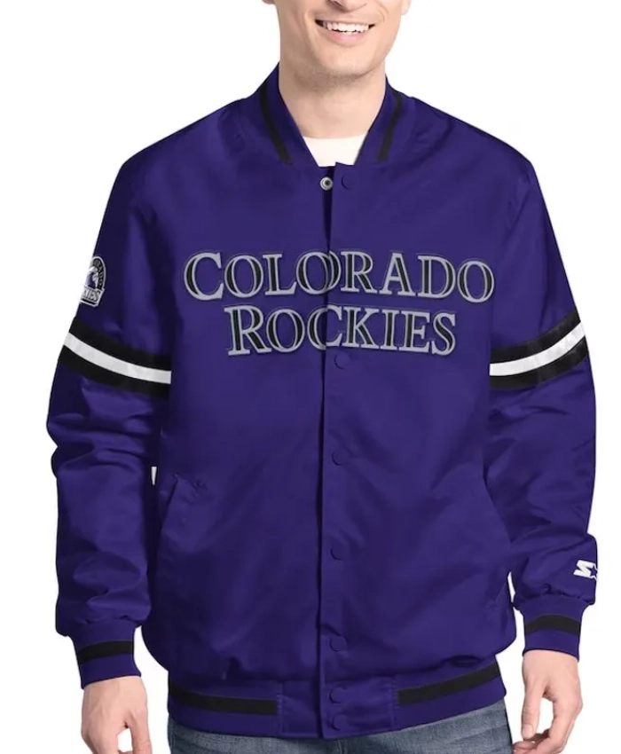 Scout Colorado Rockies Satin Varsity Jacket Scout Colorado Rockies Satin Varsity Jacket