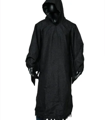 Scream 2022 Movie Ghost Black Wool Hooded Coat