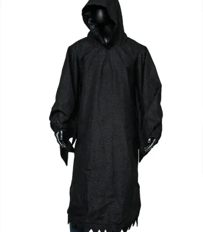 Scream 2022 Movie Ghost Black Wool Hooded Coat