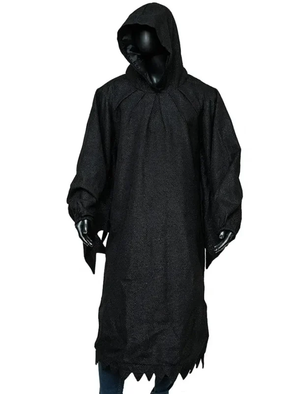 Scream 2022 Movie Ghost Black Wool Hooded Coat