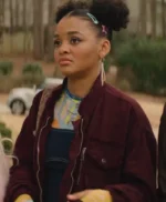 Scream 7 Celeste O’Connor Maroon Jacket