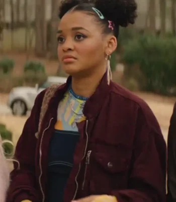 Scream 7 Celeste O’Connor Maroon Jacket