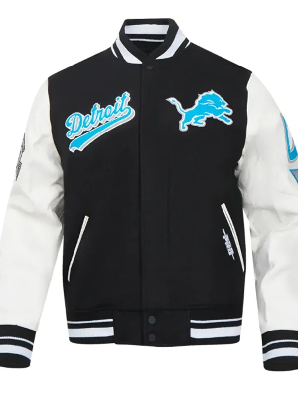 Script Tail Detroit Lions Classic Rib Varsity Jacket