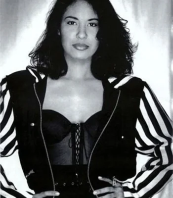 Selena Quintanilla Black and White Cropped Jacket