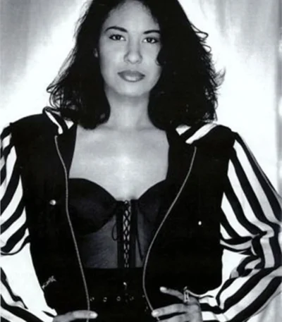 Selena Quintanilla Black and White Cropped Jacket
