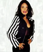 Selena Quintanilla Black and White Cropped Jacket