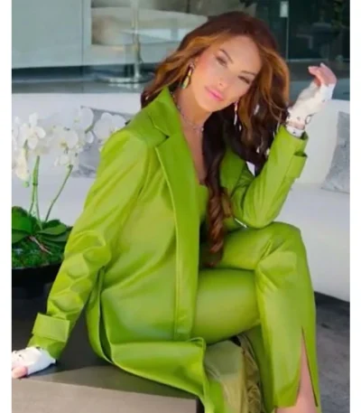 Selling Sunset S05 Amanza Smith Green Coat