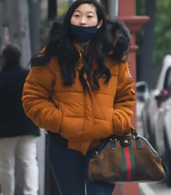 Shang-Chi and The Legend of Ten Rings Katy Orange Fur Hooded Jacket