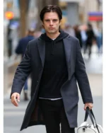 Sharper 2023 Sebastian Stan Gray Coat