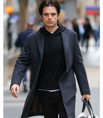 Sharper 2023 Sebastian Stan Gray Coat