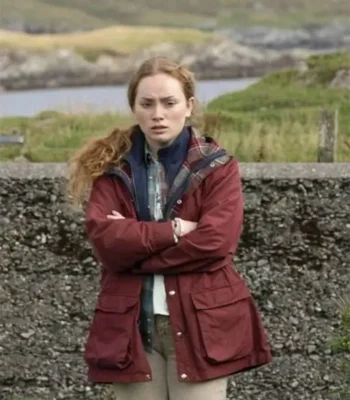 Shetland S07 Meg Pattison Maroon Hooded Jacket