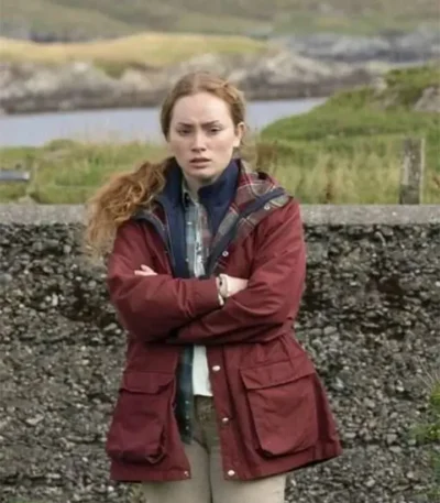 Shetland S07 Meg Pattison Maroon Hooded Jacket