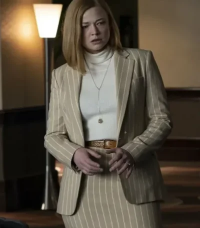 Shiv Roy Succession S04 Cream Blazer Coat