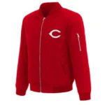 Cincinnati Reds Nylon Zip-Up Bomber Jacket