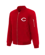 Cincinnati Reds Nylon Zip-Up Bomber Jacket