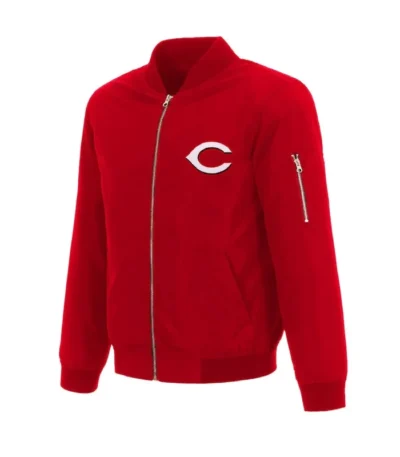 Cincinnati Reds Nylon Zip-Up Bomber Jacket