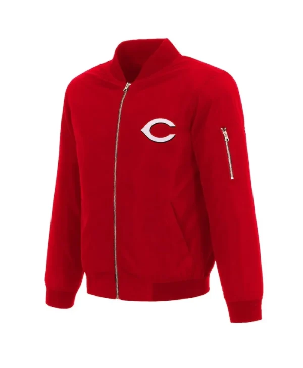 Cincinnati Reds Nylon Zip-Up Bomber Jacket