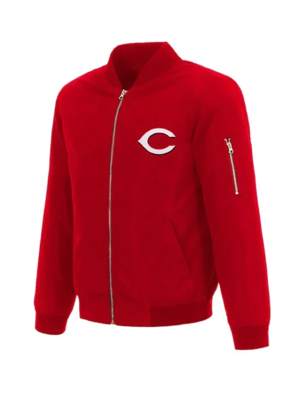 Cincinnati Reds Nylon Zip-Up Bomber Jacket