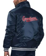 Cleveland Guardians Satin Navy Trucker Jacket