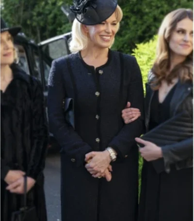 Hannah Waddingham Ted Lasso Rebecca Welton Black Long Coat