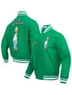 Simpson Kelly Green Wool Varsity Jacket
