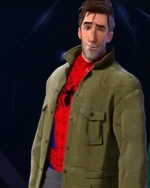 Spider Man Into The Spider Verse Peter B Parker Green Cotton Coat
