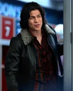 Ted Lasso S02 Dani Rojas Shearling Fur Collar Leather Jacket