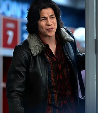 Ted Lasso S02 Dani Rojas Shearling Fur Collar Leather Jacket