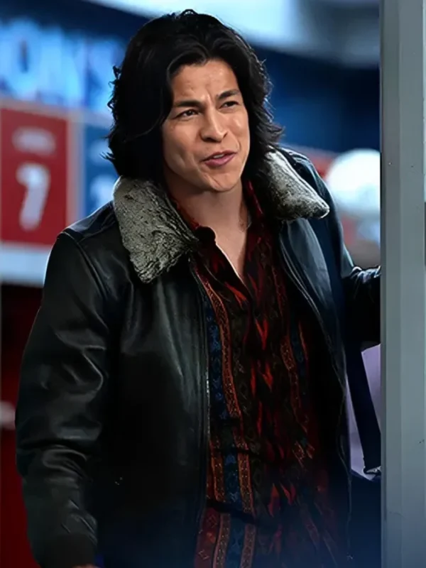 Ted Lasso S02 Dani Rojas Shearling Fur Collar Leather Jacket