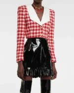 Ted Lasso Season 3 Keeley Jones Red Checked Cropped Jacket