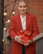 The Christmas Charade Rachel Skarsten Red Wool Coat