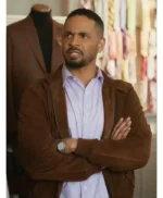 Shrinking S03 Damon Wayans Jr. Brown Suede Jacket