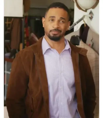 Shrinking S03 Damon Wayans Jr. Brown Suede Jacket