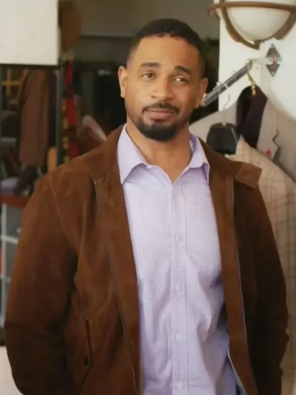Shrinking S03 Damon Wayans Jr. Brown Suede Jacket