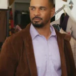 Shrinking S03 Damon Wayans Jr. Brown Suede Jacket