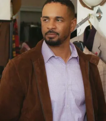 Shrinking S03 Damon Wayans Jr. Brown Suede Jacket