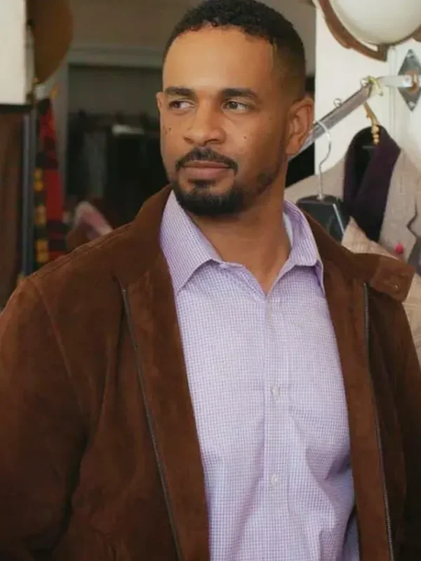 Shrinking S03 Damon Wayans Jr. Brown Suede Jacket
