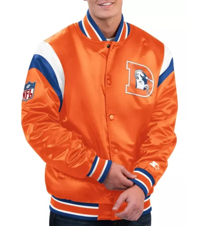 Shutout Throwback Denver Broncos Orange Satin Jacket