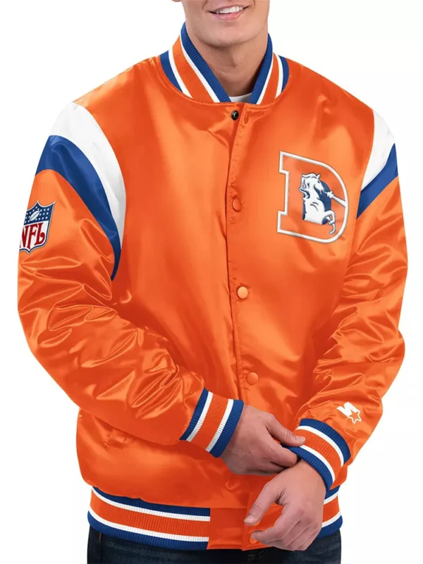 Shutout Throwback Denver Broncos Orange Satin Jacket