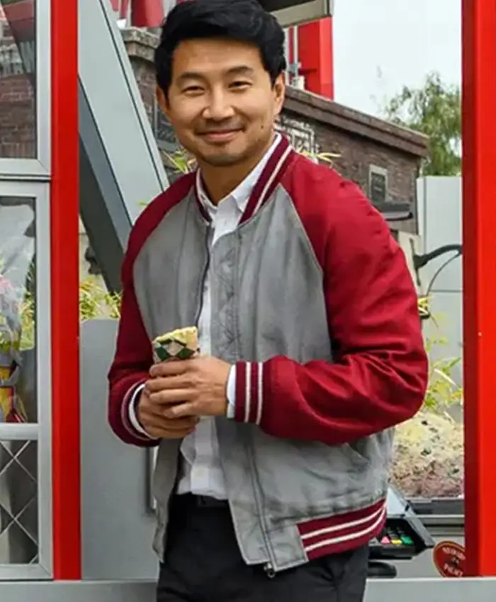 Simu Liu Shang Chi Red Cotton Bomber Jacket Simu Liu Shang Chi Red Cotton Bomber Jacket