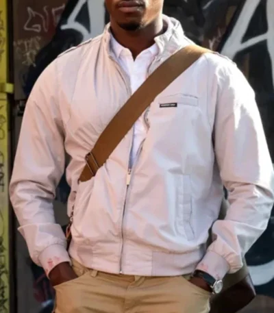 Snowfall S05 EP05 Franklin Saint White Bomber Jacket
