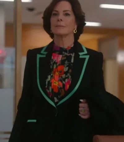 So Help Me Todd Marcia Gay Harden Black Corduroy Blazer