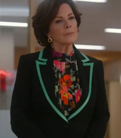 So Help Me Todd Marcia Gay Harden Black Corduroy Blazer