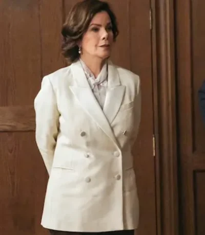 So Help Me Todd Marcia Gay Harden White Peacoat