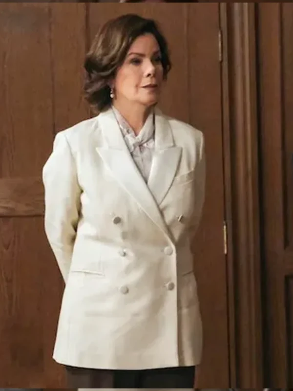 So Help Me Todd Marcia Gay Harden White Peacoat