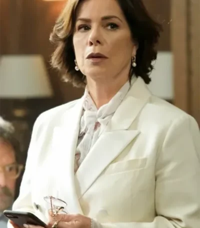 So Help Me Todd Marcia Gay Harden White Peacoat