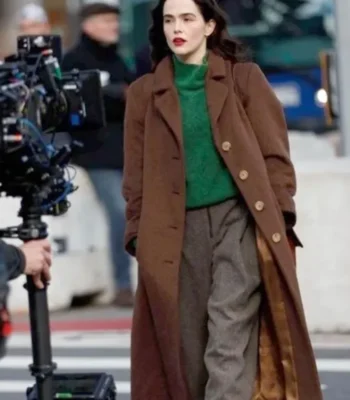 Something from Tiffany’s Zoey Deutch Brown Long Coat